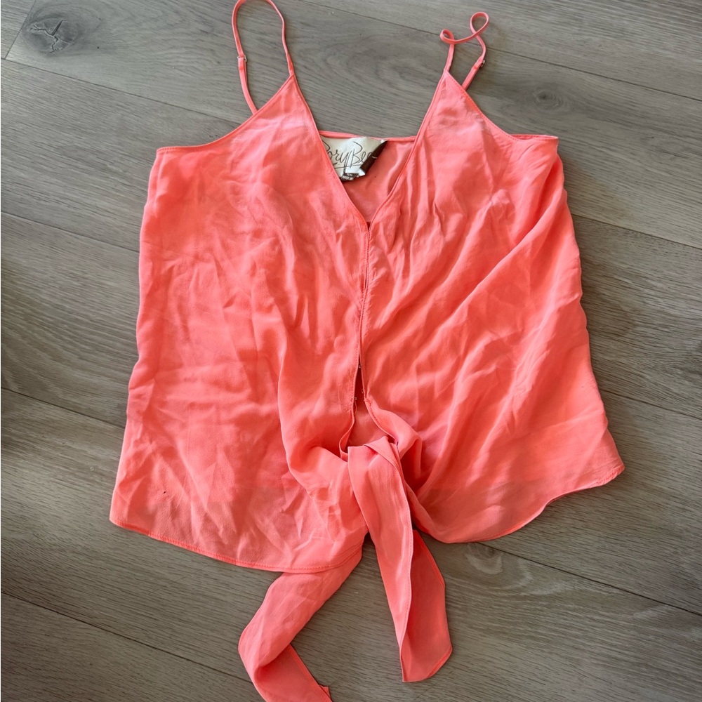 Rory Beca Coral Tie-Front Top